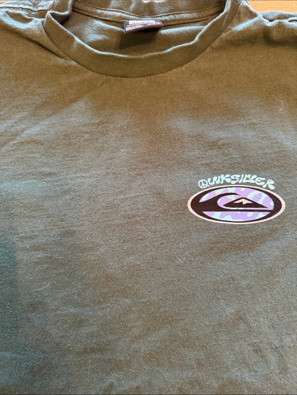 Quiksilver Men's GreenTee with Purple Accent Logo
